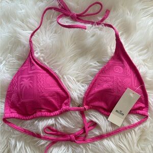 Hollister Hot Pink Textured Triangle Bikini Top